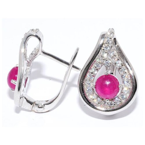 Серьги Silver WINGS, серебро, 925 проба, рубин, красный