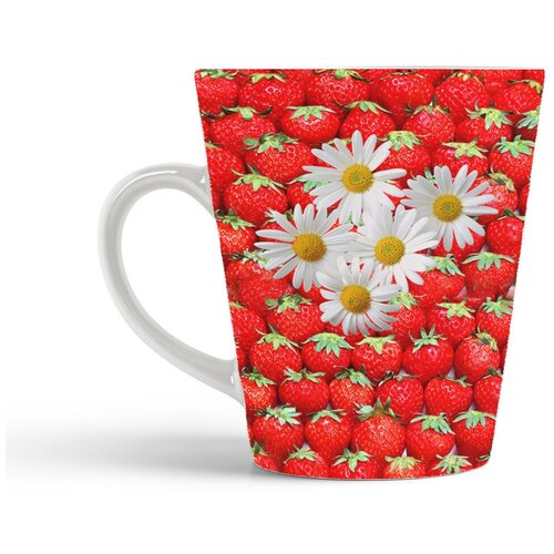 фото Кружка-латте coolpodarok клубника и ромашки