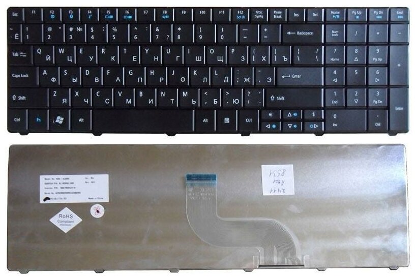 Клавиатура для ноутбука Packard Bell EasyNote TE69KB черная версия 2