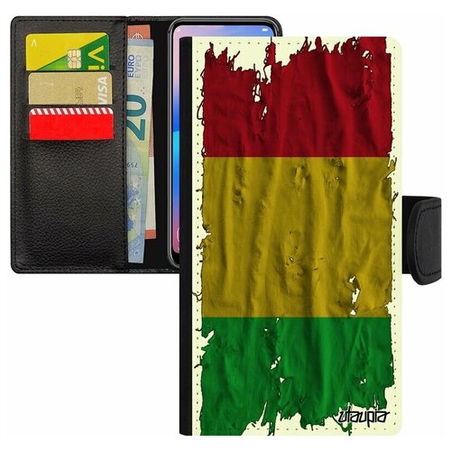 фото Чехол- книжка на мобильный apple iphone 7, "флаг мали на ткани" страна utaupia