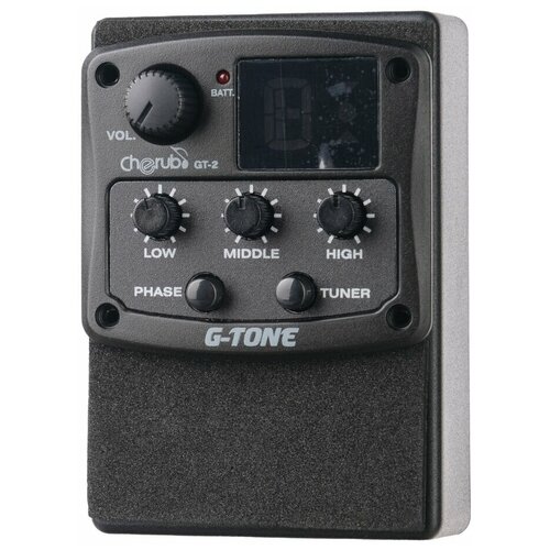 GT-2 Гитарный эквалайзер цифровой 3-полосный с тюнером и фэйзер эффектом, Cherub звукосниматель cherub gt 6