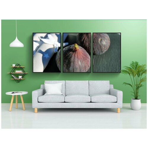 фото Модульный постер "инжир, фрукты, настоящий трус" 180x90 см. из 3х частей в тубусе, без рамки lotsprints