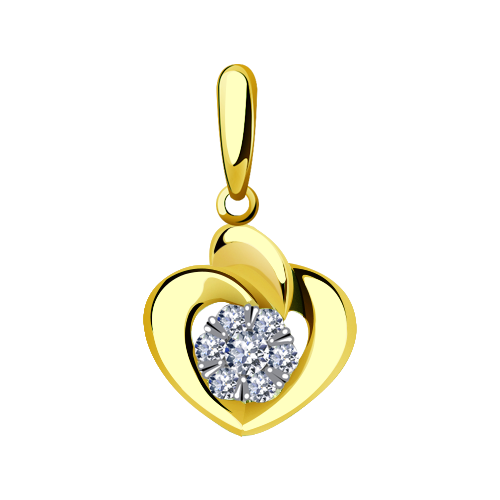 фото Подвеска александра, желтое золото, 585 проба, бриллиант diamant online