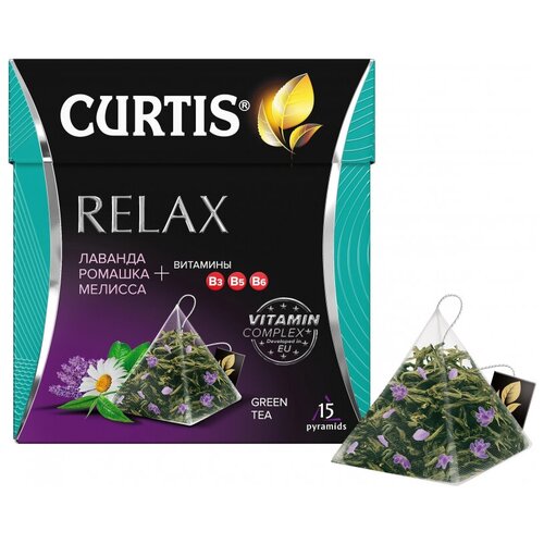 Чай Curtis зеленый Relax, ароматизированный, средний лист, 15шт/уп