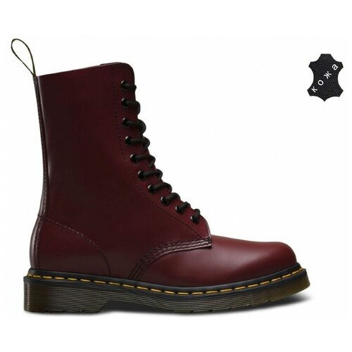 фото Кожаные ботинки dr. martens 1490 smooth standard 11857600 бордовые (42)