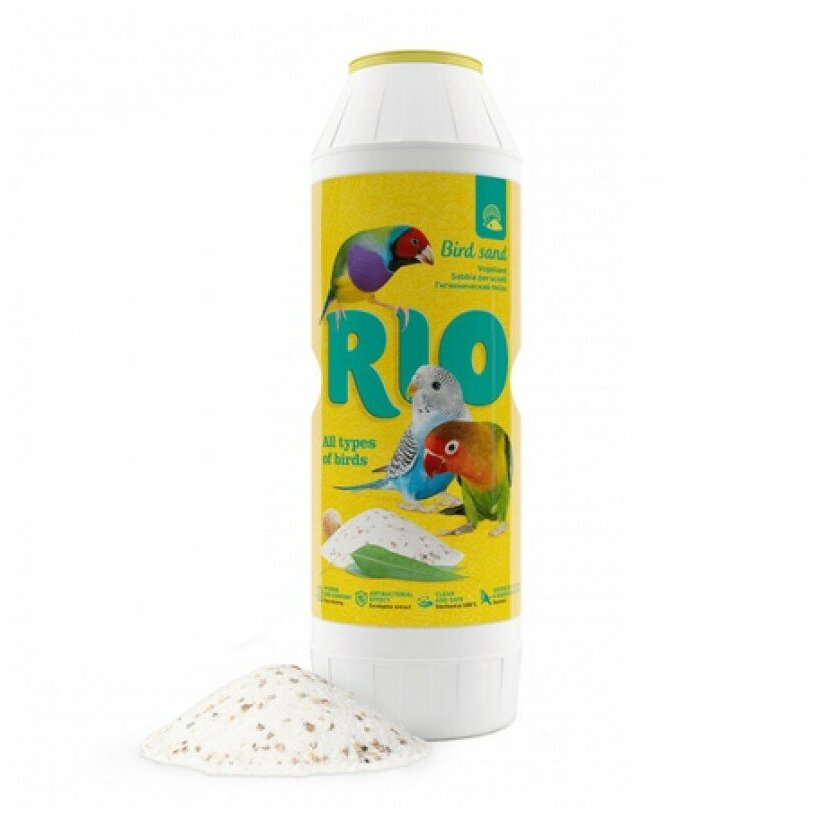 Гигиенический песок для птиц FIORY RIO Bird Sand с экстратом эвкалипта и ракушечником 2 кг - фотография № 5
