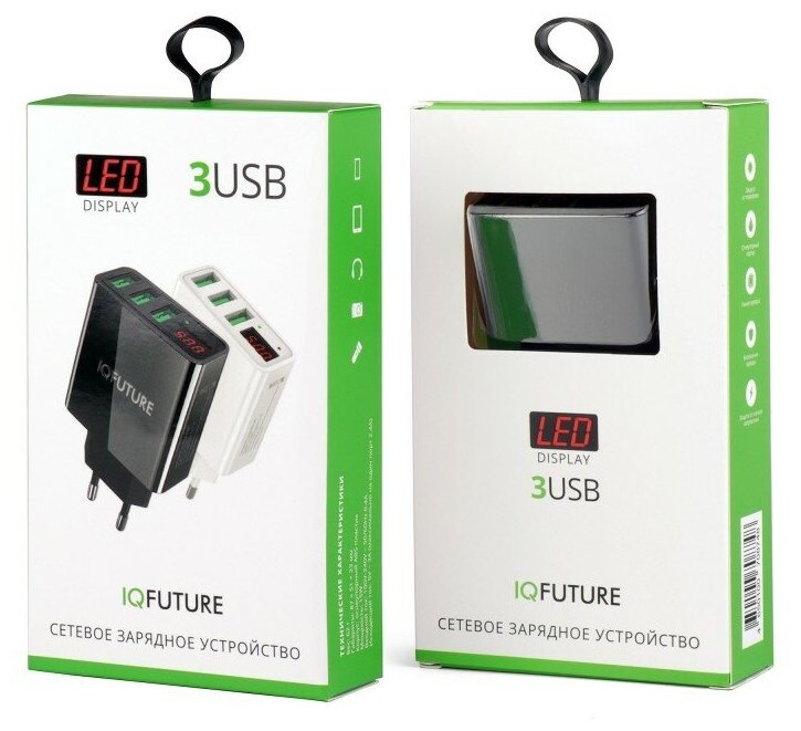 Сетевое зарядное устройство IQFuture IQ-CRG3, 15W, 3xUSB 2.4A, Белый IQ-TA35 - фото №4