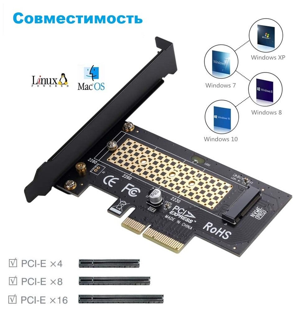 Адаптер M2 NVME в PCIe 30 x4 KS-is