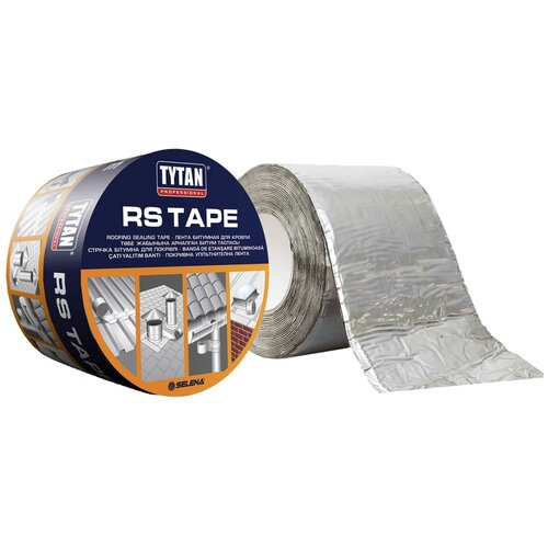 Титан RS TAPE лента битумная гидроизоляционная 15см х 10м алюминиевая / TYTAN RS TAPE лента битумная гидроизоляционная для кровли 15см х 10м алюминие
