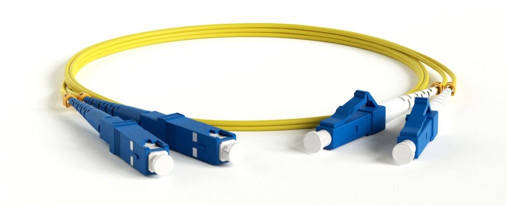 Патч-корд optic SM 9/125 (OS2), LC/UPC-SC/UPC, 2.0 мм, сетевой кабель Ethernet Lan для интернета, duplex, LSZH, 1 м, желтый