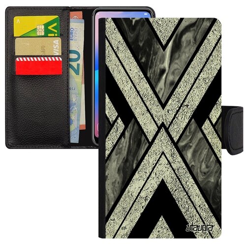 фото Противоударный чехол- книжка на смартфон // iphone 7 // "икс- орнамент" гранит символ, utaupia, серый