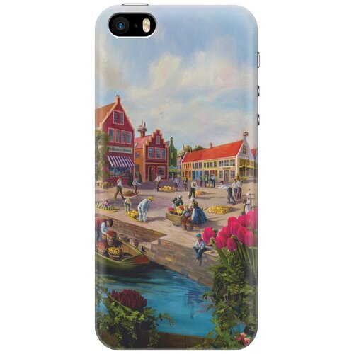 фото Re:paчехол - накладка artcolor для apple iphone se / 5s / 5 с принтом "старинный амстердам"