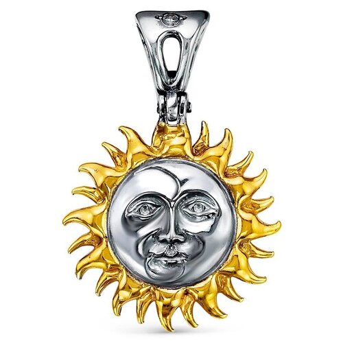 фото Подвеска красная пресня, фианит, бесцветный