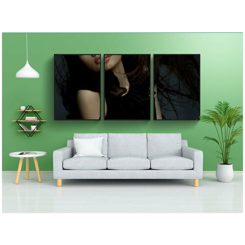 фото Набор модулных постеров для интерьера "привлекательный, в живых, красивая" 60x90 см. в тубусе, без рамки lotsprints