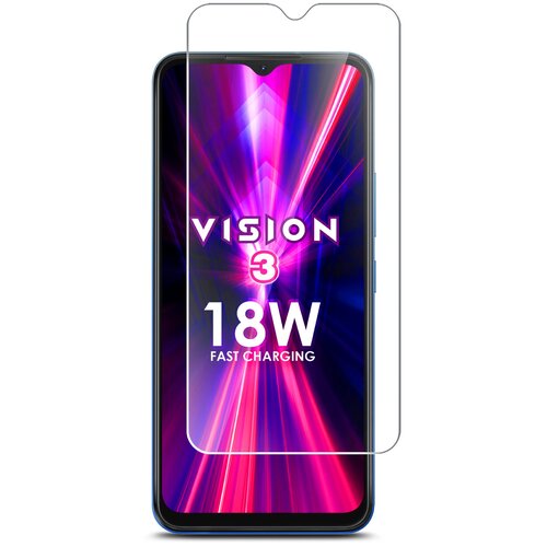 Защитное стекло 0,26 mm на ITEL Vision 3 (Ител Вижн 3) на экран полноклеевое Brozo