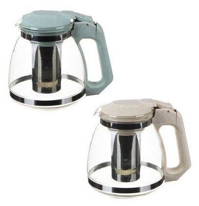 фото Vetta чайник заварочный 1500мл, ситечко из нержавеющей стали, стекло, полипропилен, 2 цвета