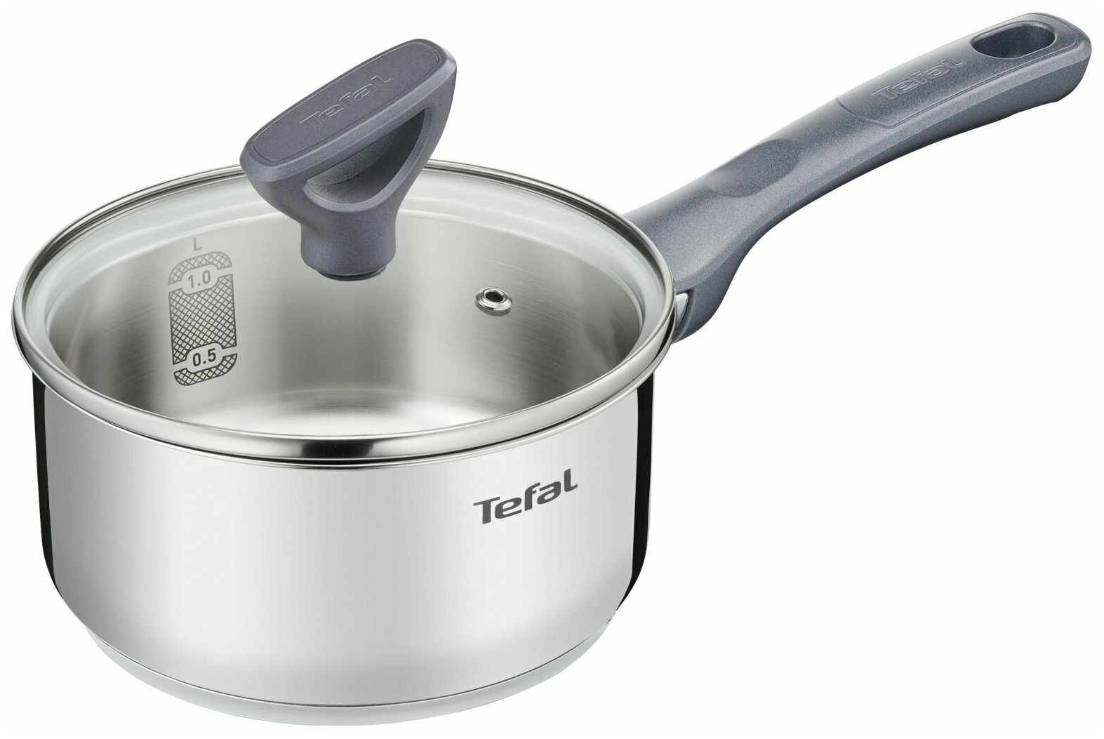 Ковш 18 см Tefal Daily cook G7122345 с крышкой, из нержавеющей стали, для всех типов плит, включая индукционные