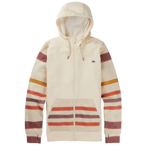 Джемпер сноубордический (флис) трик жен BURTON Oak Full-Zip Fleece Creme Brulee Heather/Creme Brulee Woven Stripe (US:M)