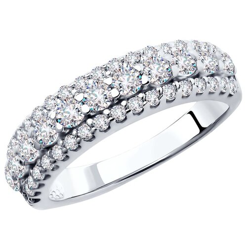 фото Sokolov кольцо с 47 фианитами из серебра 94011270, размер 19.5