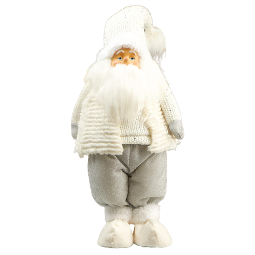 Купить Кукла интерьерная Дедушка Мороз в зимнем белом наряде и белом колпаке 48х12х18 см, нет бренда
