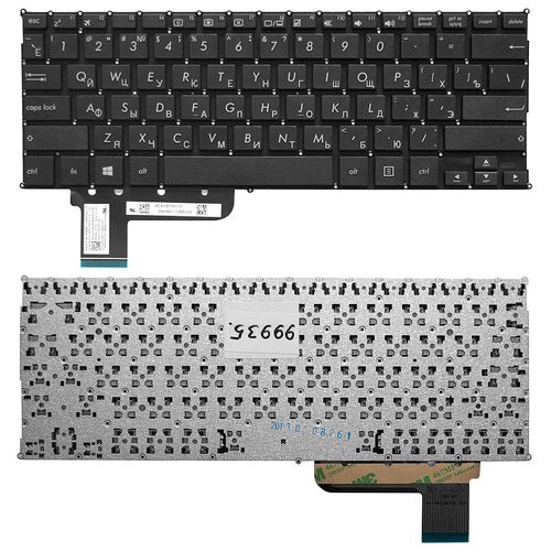 Клавиатура для ноутбука Asus X201 X202 S200 Series Плоский Enter Черная без рамки PN 0KNB0-1122US00 780₽