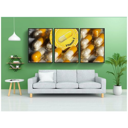 фото Набор модулных постеров для интерьера "витамин с, витамин, céčko" 60x90 см. в тубусе, без рамки lotsprints