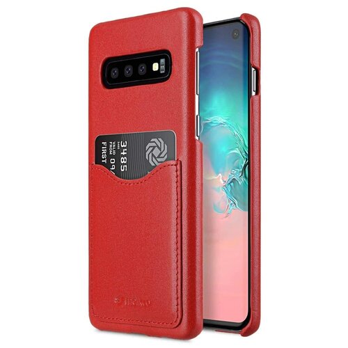 Кожаный чехол накладка Melkco для Samsung Galaxy S10 - Back Cover V2, красный