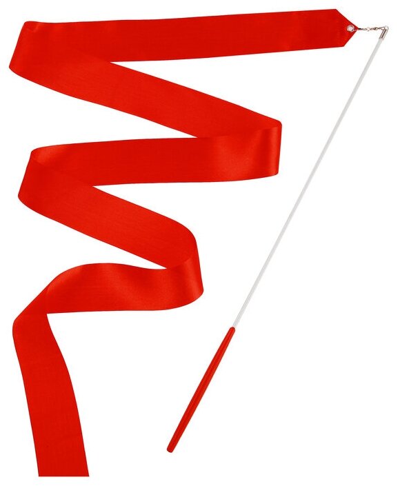 Лента гимнастическая с палочкой, 4 м, цвет красный
