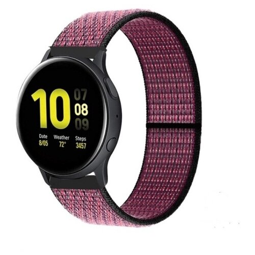 универсальный ремешок 20 мм для умных часов samsung huawei amazfit honor миланская петля Универсальный нейлоновый Nylon ремешок 22 мм липучка цвет черный/малиновый для часов