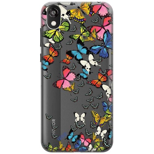 фото Ультратонкий силиконовый чехол-накладка transparent для huawei y5 (2019) / honor 8s с 3d принтом "magic butterflies" gosso