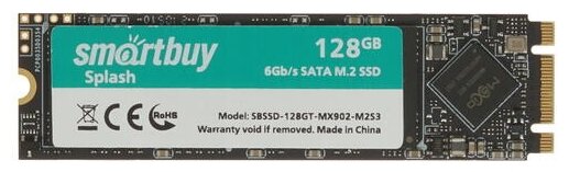 SSD накопитель Smartbuy M.2 2280 M2 128GB SATA (SBSSD-128GT-MX902-M2S3), 1 шт.