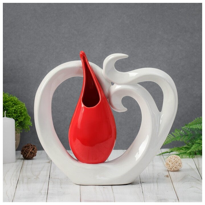 фото Ваза керамика настольная "Капля" вензеля, 24,5х23 см, микс 4145095