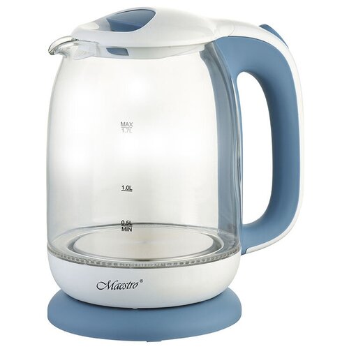 Электрический чайник Maestro MR-056-BLUE голубой стекло 17 литра 233900₽
