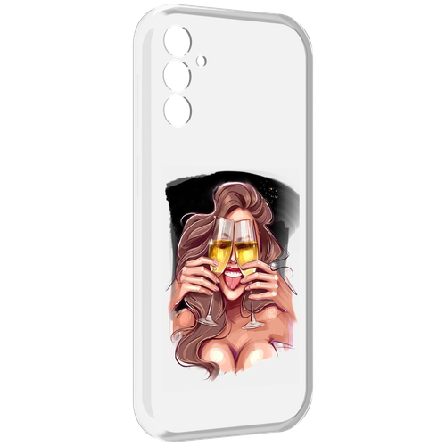 Чехол MyPads любительница-шампанского-модель женский для Samsung Galaxy M13 задняя-панель-накладка-бампер