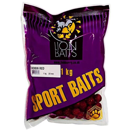 фото Бойлы прессованная прикормка lion baits серии sport baits тонущие, 1000 г, аромат специи, robin red