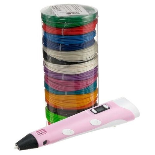 Набор 3D ручка NIT-Pen2 розовая и пластик ABS, 15 цветов по 10 метров (5120747)
