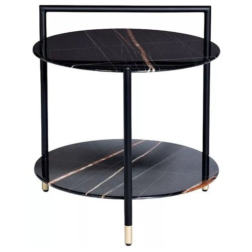 фото Стол журнальный с полкой (черный) garda decor mt-g331874