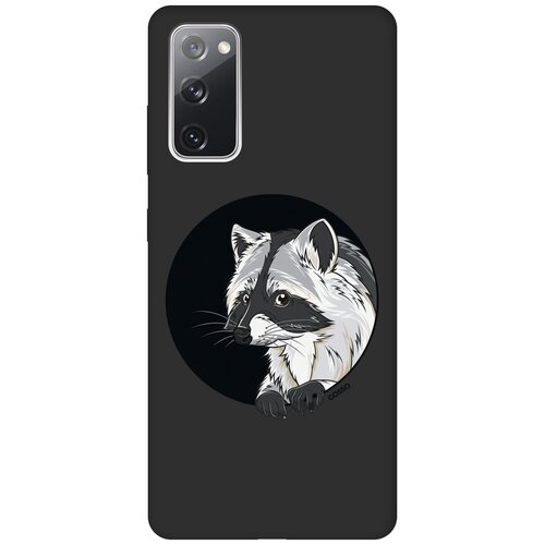 фото Ультратонкий защитный чехол-накладка soft touch для samsung galaxy s20 fe с 3d принтом "raccon in a hollow" черный gosso