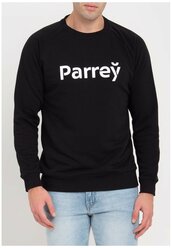 Черный мужской свитшот Parrey, белый принт Parrey размер M