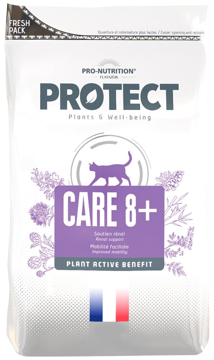 FLATAZOR PROTECT CARE 8+ для пожилых кошек при хронической почечной недостаточности старше 8 лет (2 кг)