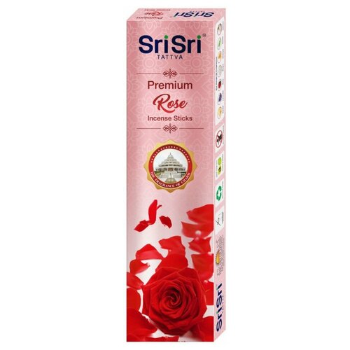 Ароматические палочки Sri Sri Tattva Роза/ Premium Rose Incense Sticks - 100g ароматические палочки роза incense sticks rose gomata 250 гр