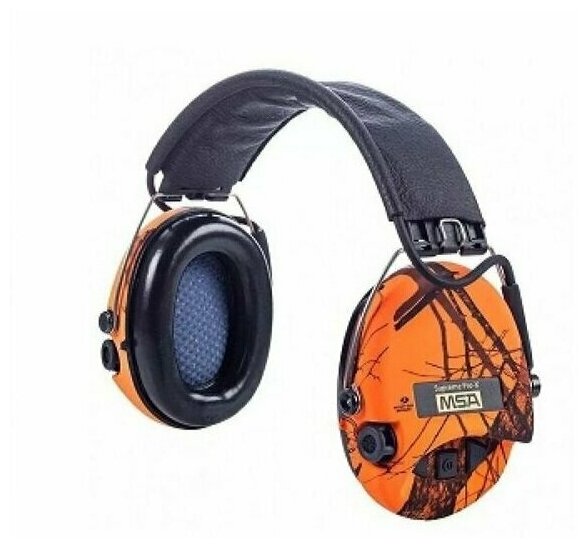 Наушники активные MSA Supreme Pro-X Camo, фонарик, SNR25dB, NRR18dB, orange-MossyOak/черн, вход AUX 3,5мм.