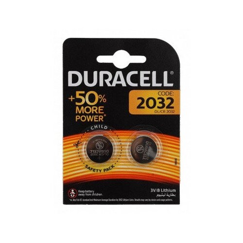 батарея gp литиевые dl2032 4 шт cr2032 7cru4 Батарейка Duracell CR2032, Specialty, литиевая (DL2032) блистер 2 шт.