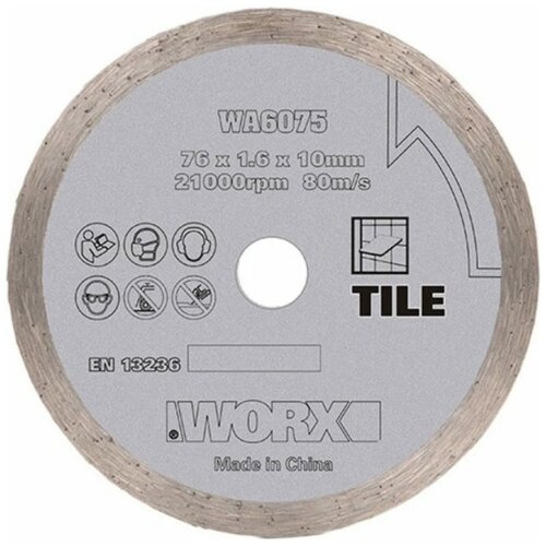 Диск пильный Worx 76 x 1,6 x 10 пильный диск универсальный worx wa8304