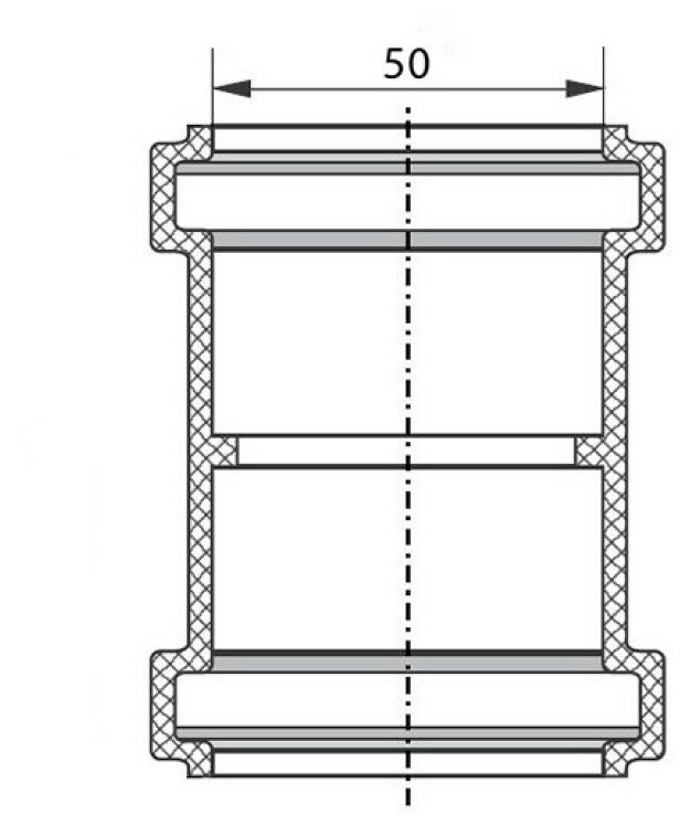 Канализационная муфта надвижная РосТурПласт, 50 мм - фотография № 3