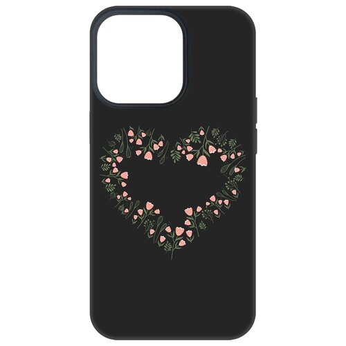 Чехол-накладка Krutoff Soft Case Женский день - Цветочное сердце для Apple iPhone 13 Pro черный чехол накладка krutoff soft case матрешка для iphone 13 pro черный