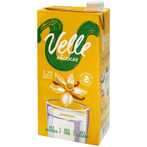 Напиток растительный Velle овсяный со вкусом Ванили, 1л