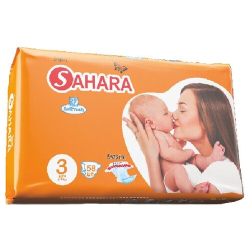 Sahara Подгузники детские с Aloe-Vera 3 размер (4-9кг) 58шт