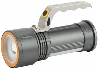 Фонарь- прожектор ЭРА PA-805, алюминиевый, 5Вт, боковой светильник 3Вт, литий 2.5 Ач, серый