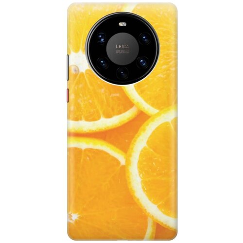 фото Ультратонкий силиконовый чехол-накладка для huawei mate 40 pro+ с принтом "апельсины" gosso